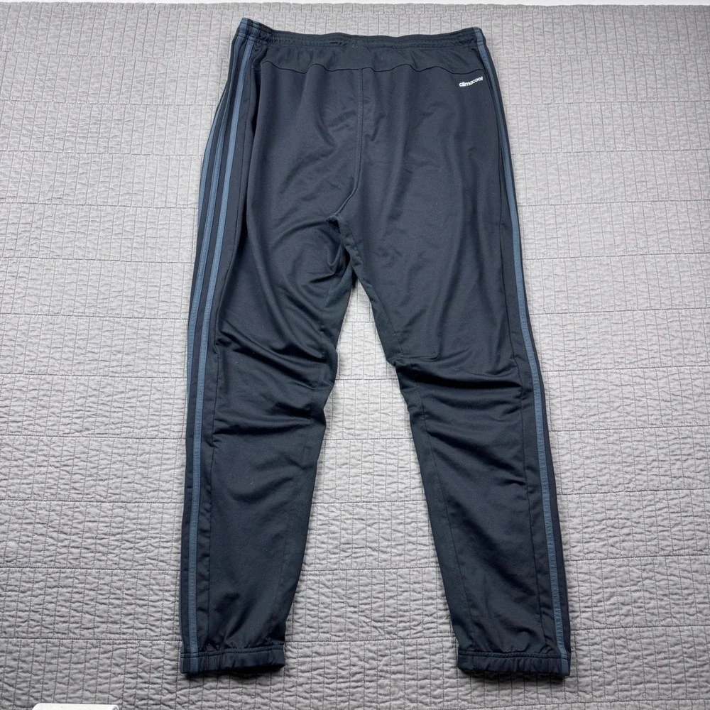 Adidas Climacool Mens Large Jogger Sweatpants Black Grey Stripe Soccer Athletic